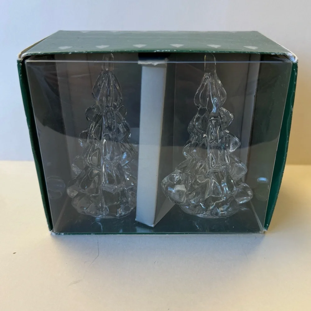Vintage 2005 Williams Sonoma Holiday Tree Taper Candle Holders in Original Box.